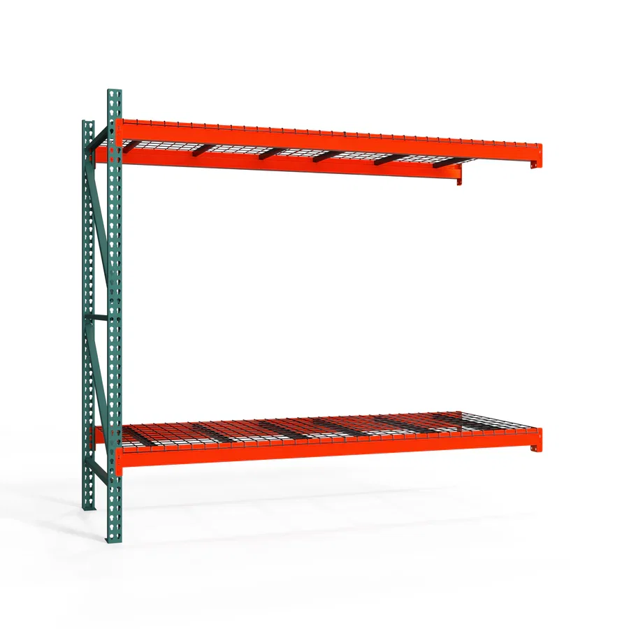 Stylish 2-Tier Teardrop Pallet Rack Add-On Units w Wire Decking - 42 quot d x 120 quot h Powerful