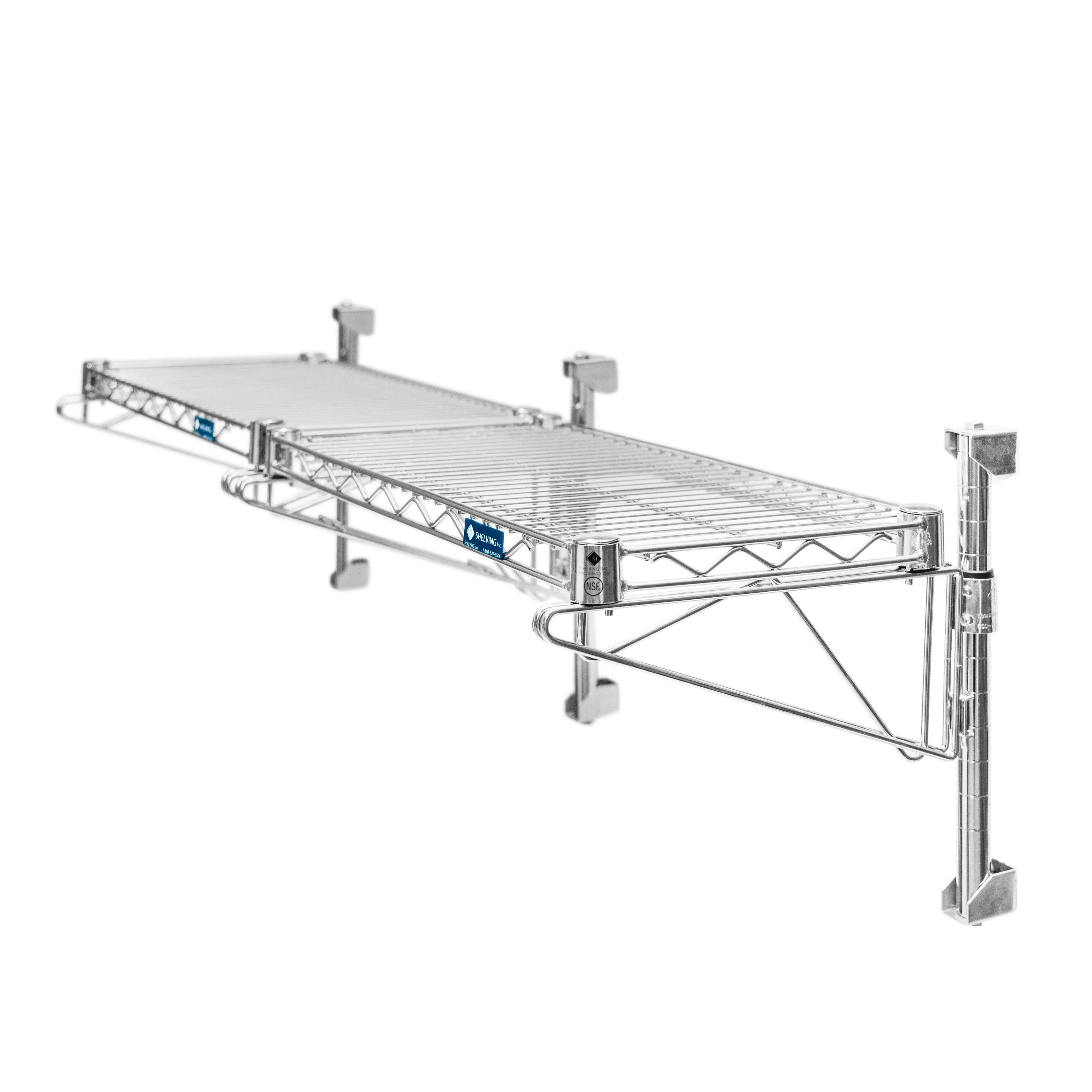 Long-Lasting 8 quot d Adjustable Wall Mounted Wire Shelf Add-On Kit Detailed