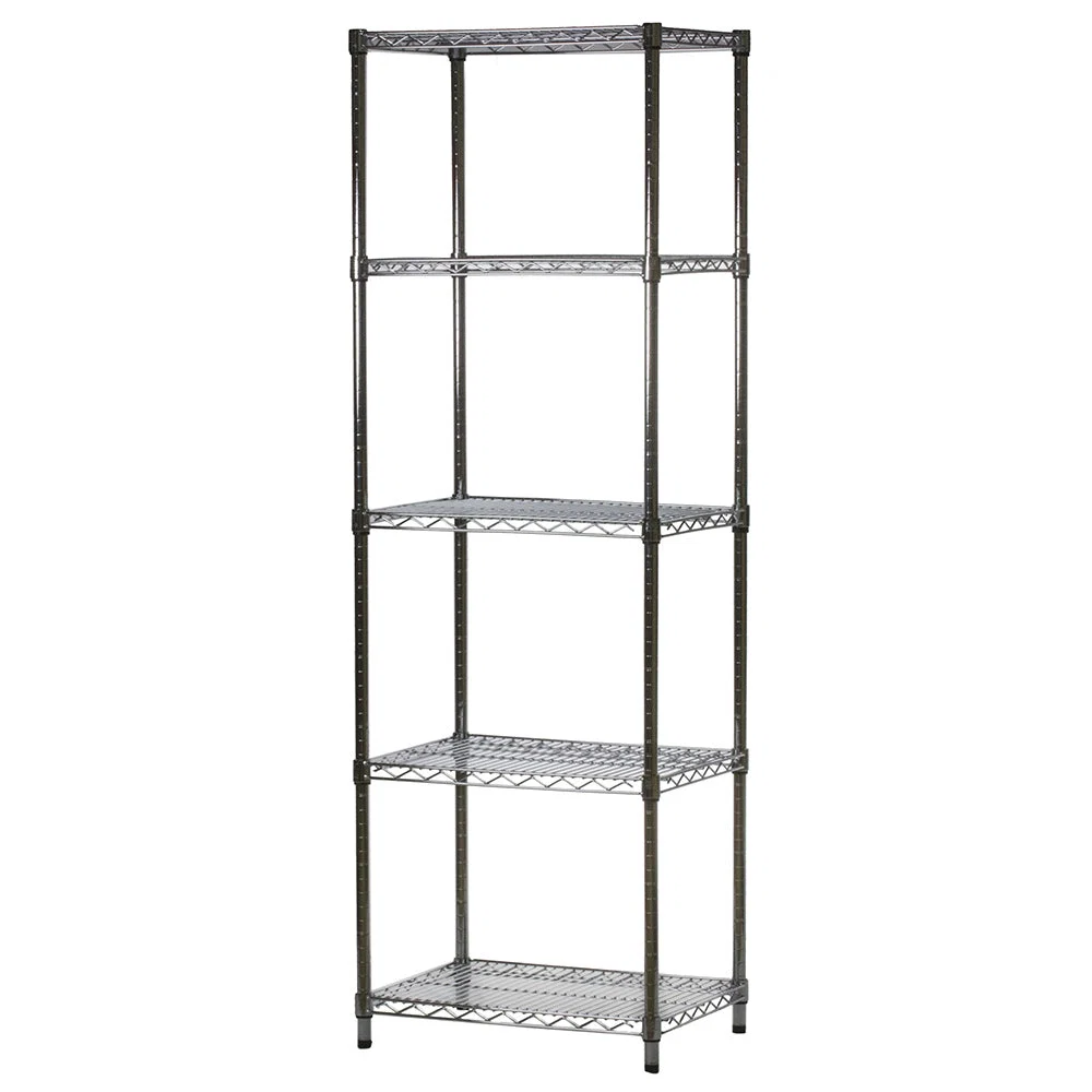 Proven 18 quot d x 24 quot w Chrome Wire Shelving w 5 Shelves Contemporary