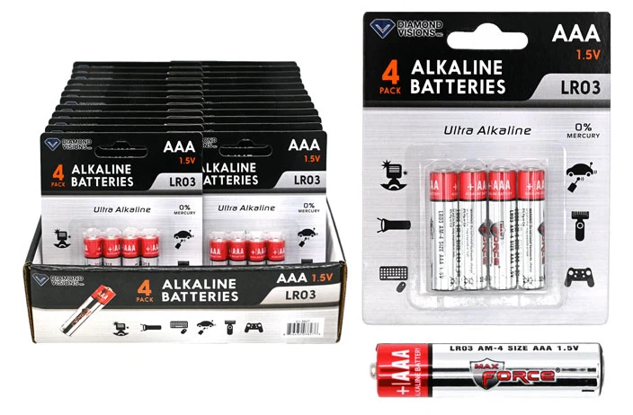 High-Grade AAA ALKALINE BATTERIES 4PK Certified