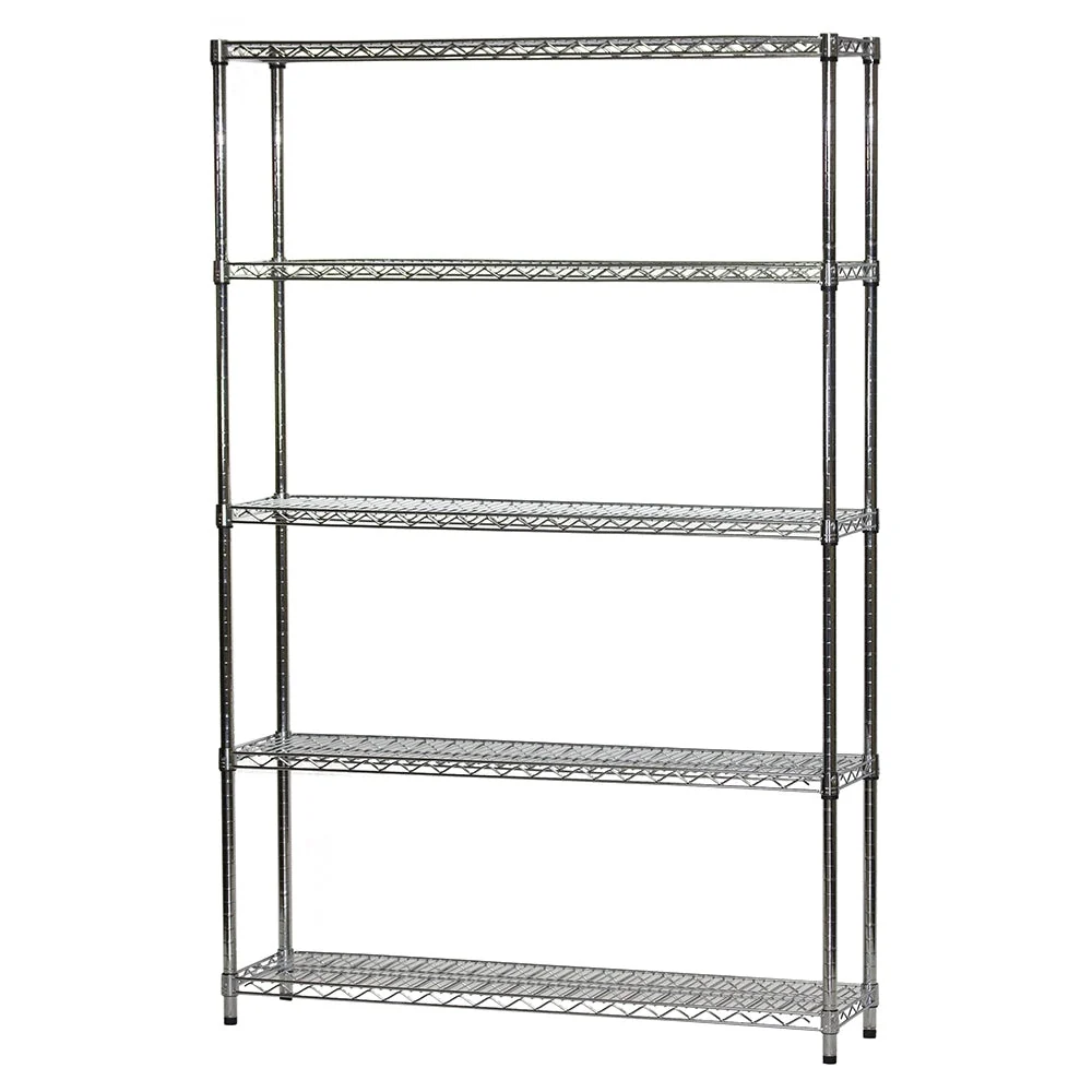 Crafted 12 quot d x 54 quot w Chrome Wire Shelving w 5 Shelves Smart