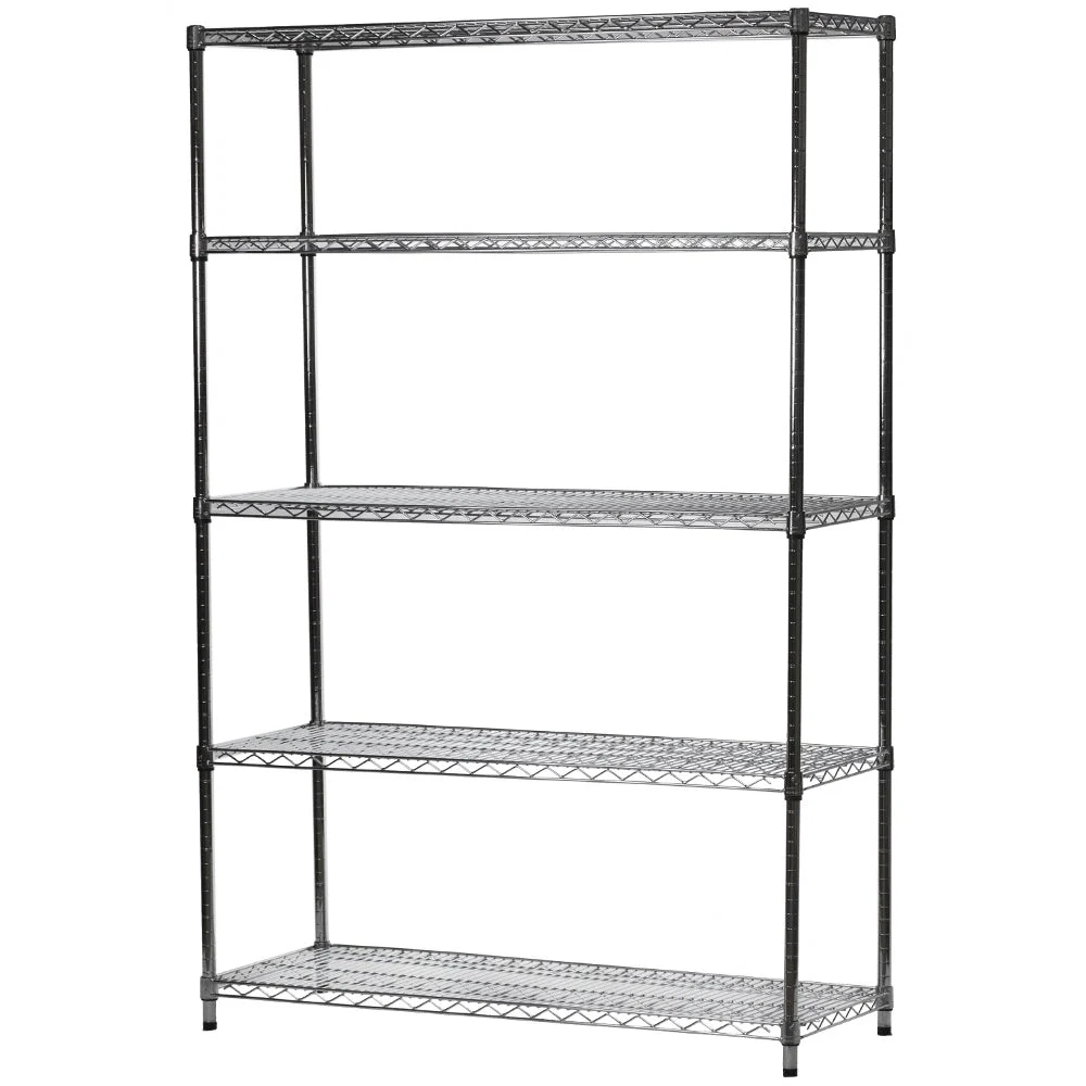 Classic 18 quot d x 54 quot w Chrome Wire Shelving w 5 Shelves Solid