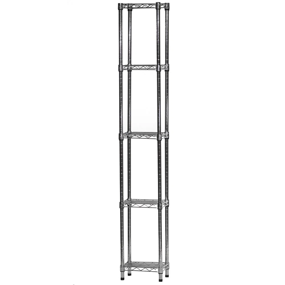 Smooth 8 quot d x 12 quot w Chrome Wire Shelving w 5 Shelves Luxury