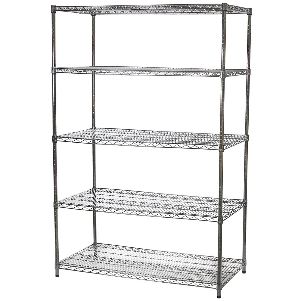 Healthy 24 quot d x 48 quot w Chrome Wire Shelving w 5 Shelves Enhanced