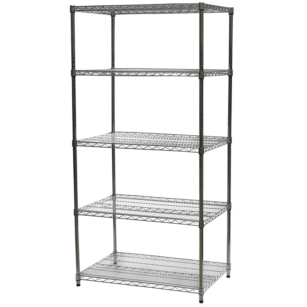 Fashionable 24 quot d x 36 quot w Chrome Wire Shelving w 5 Shelves Green