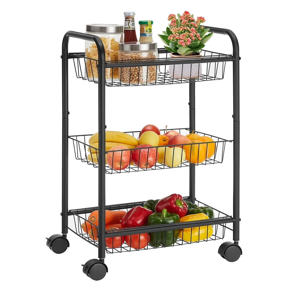 Consistent SONGMICS 3-Tire Metal Rolling Cart Trendy