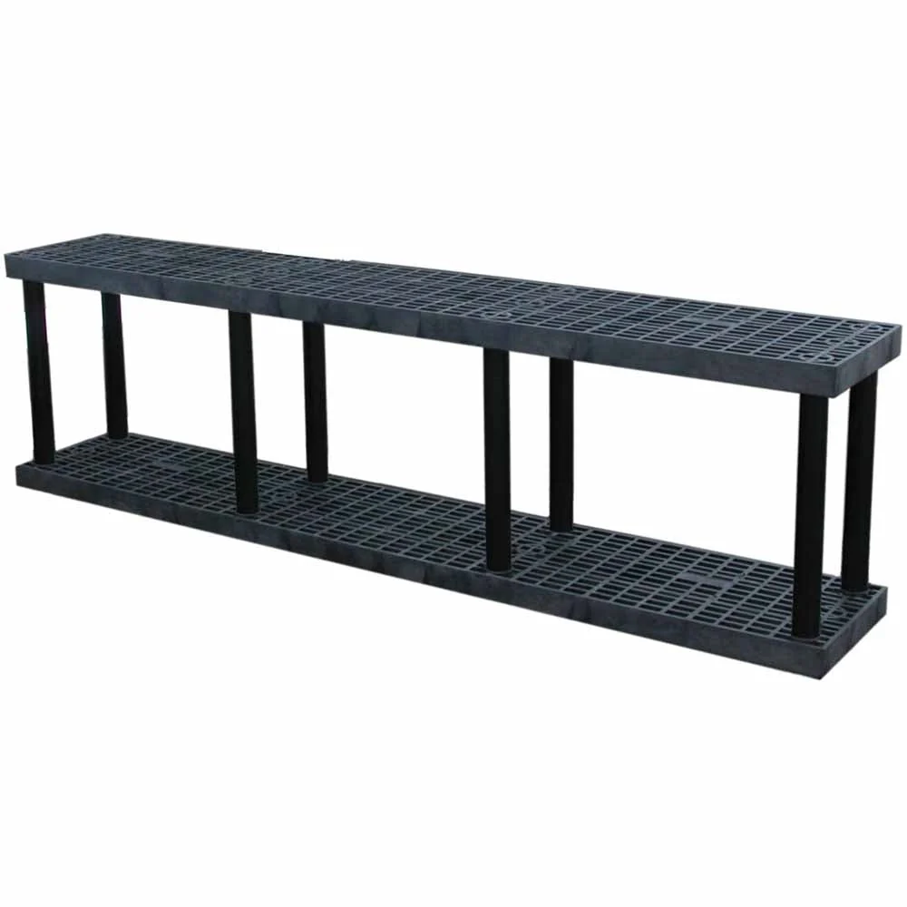 Powerful DuraShelf Grid Top 96 quot w x 27 quot h Base 2-Shelf System Convenient