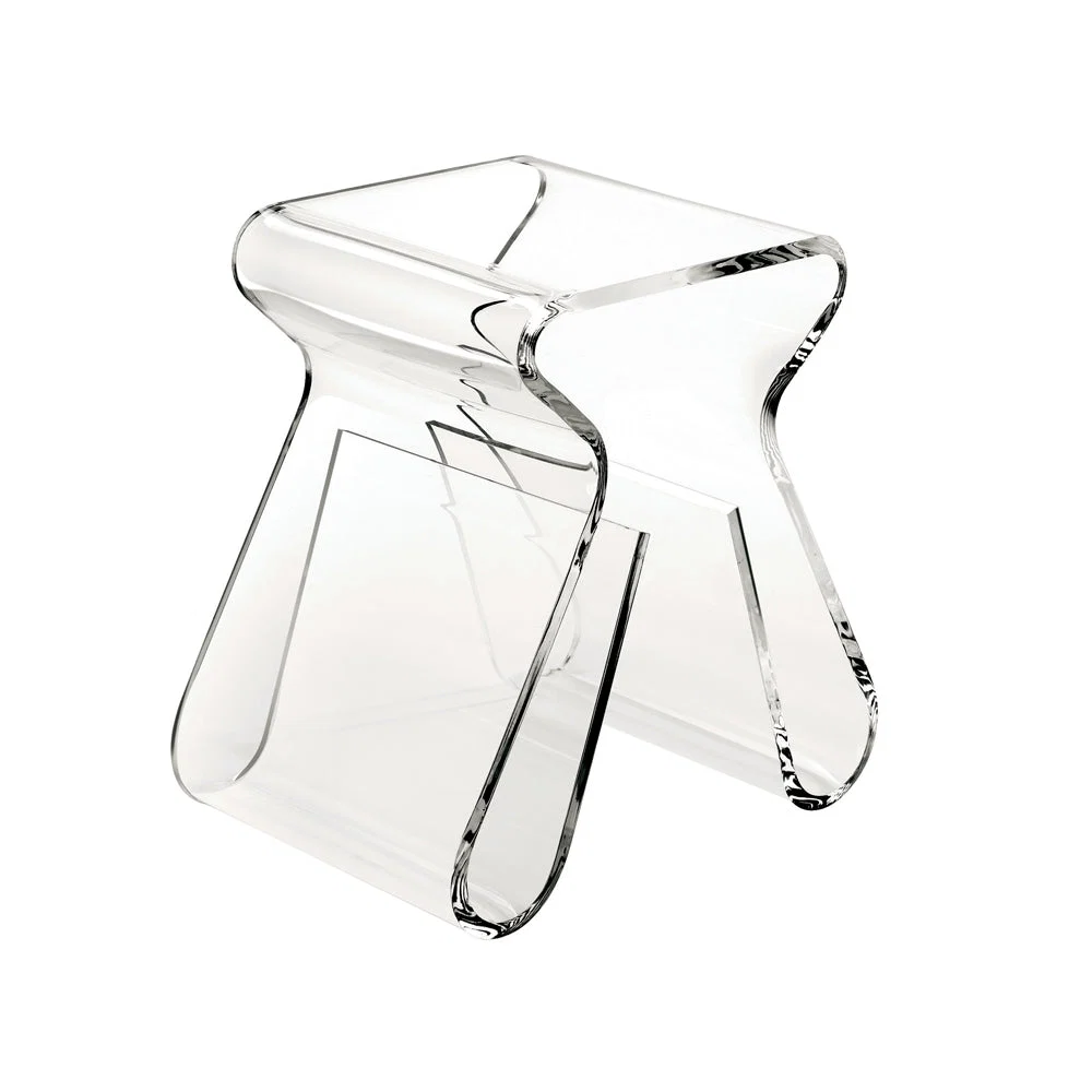 Luxury Magino Stool With Magazine Rack Clear High-End