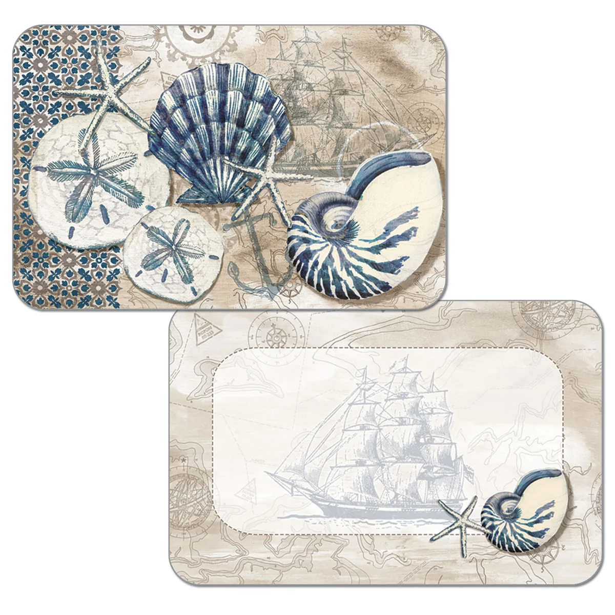 Functional REVERSIBLE PLACEMAT TIDE POOL SHELLS Luxury