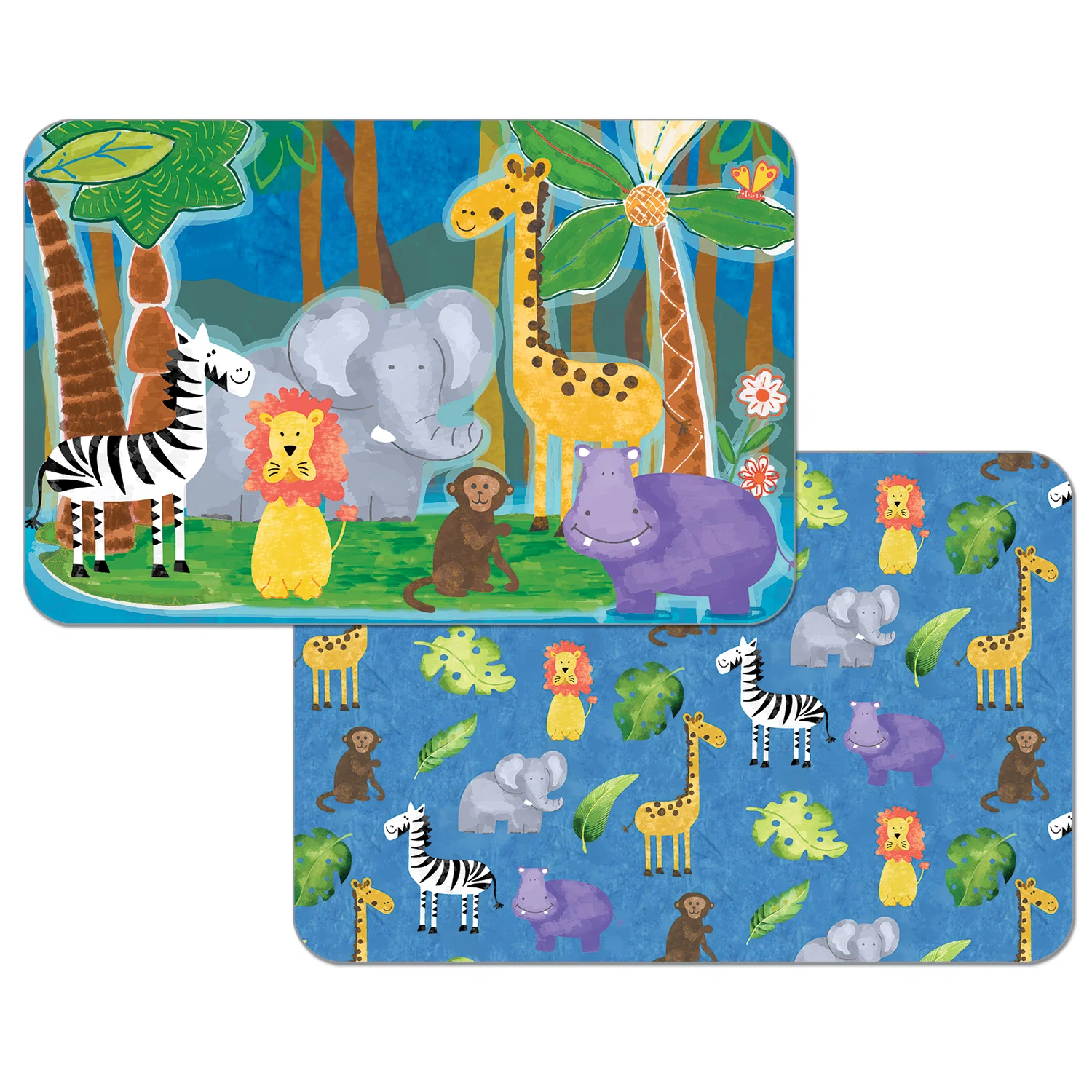 Comfortable REVERSIBLE PLACEMAT KID 39 S JUNGLE FRIENDS Official
