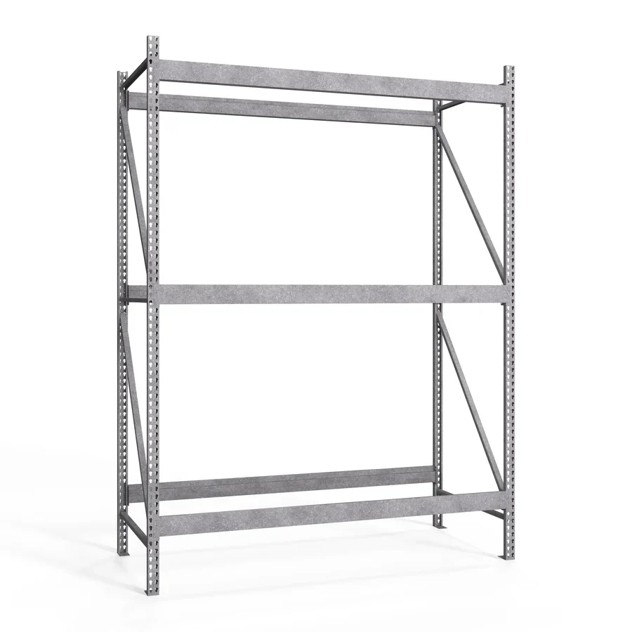Exceptional 3-Tier Galvanized Teardrop Pallet Rack Starter Units - 48 quot d x 144 quot h Durable