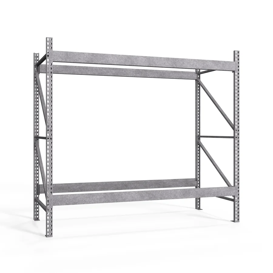Official 2-Tier Galvanized Teardrop Pallet Rack Starter Units - 48 quot d x 96 quot h First-Class