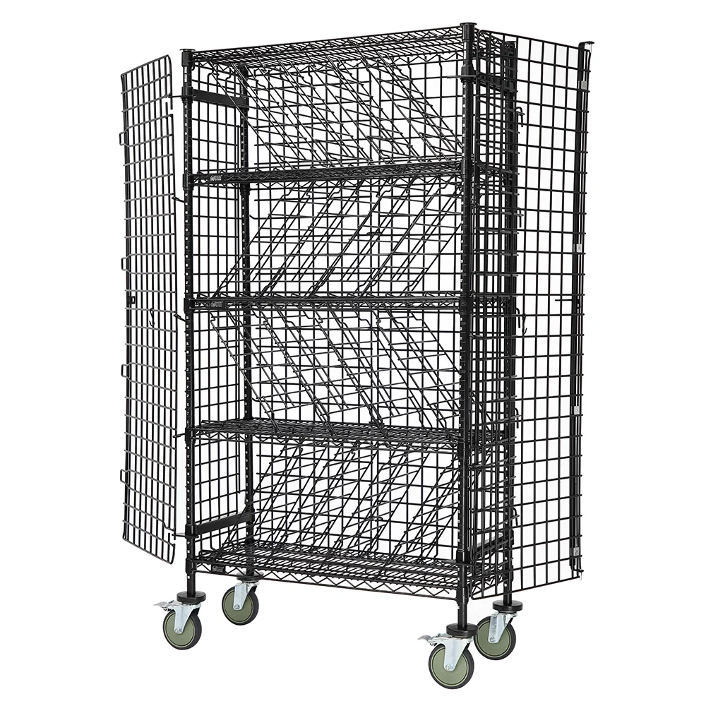 Luxury 14 quot d 5-Tier Black Bulk Wine Security Carts Eco-Friendly