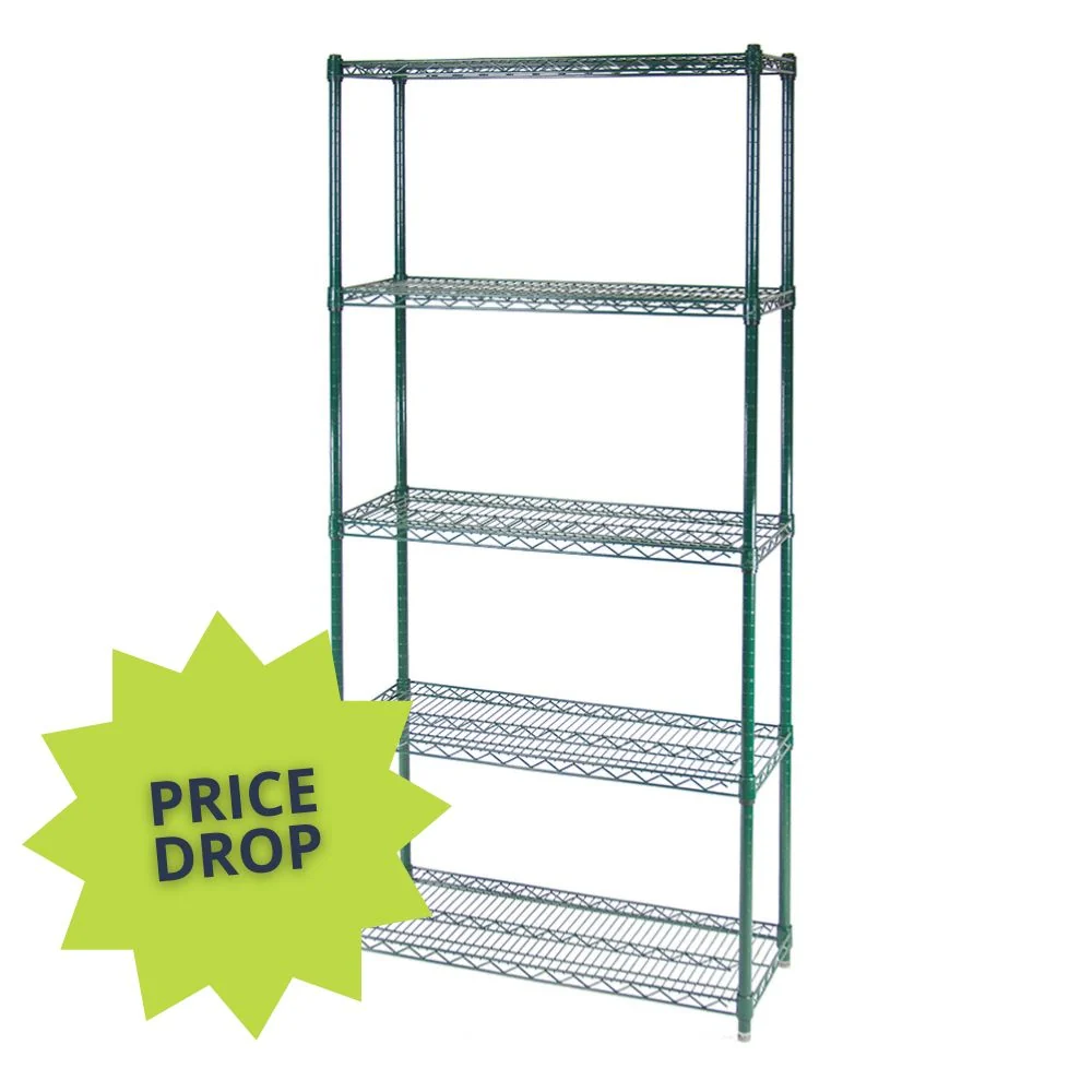 Specialty 24 quot d 5-Tier Green Wire Shelving Original