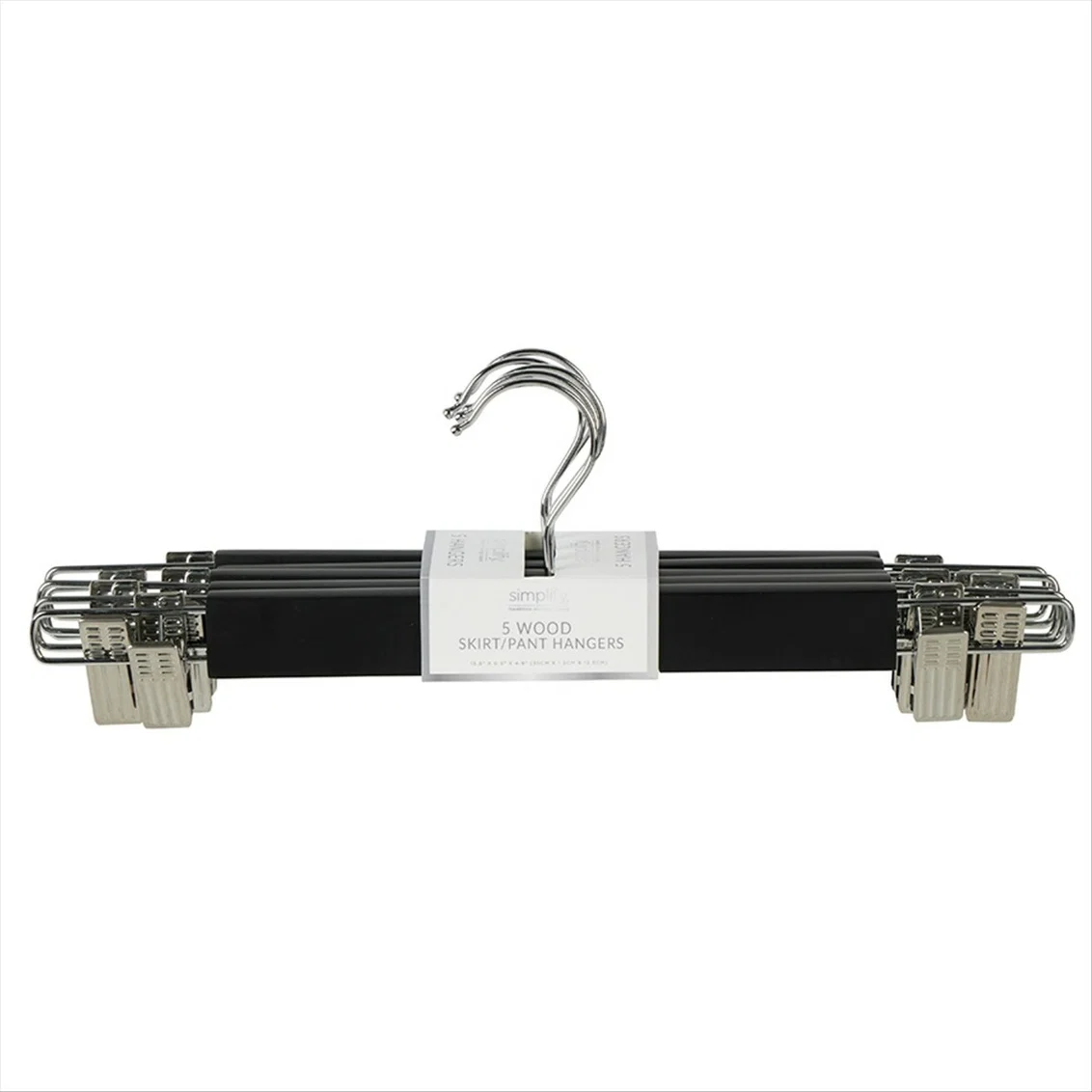 Genuine SKIRT PANT HANGERS WOOD BLK 5CT Specialty