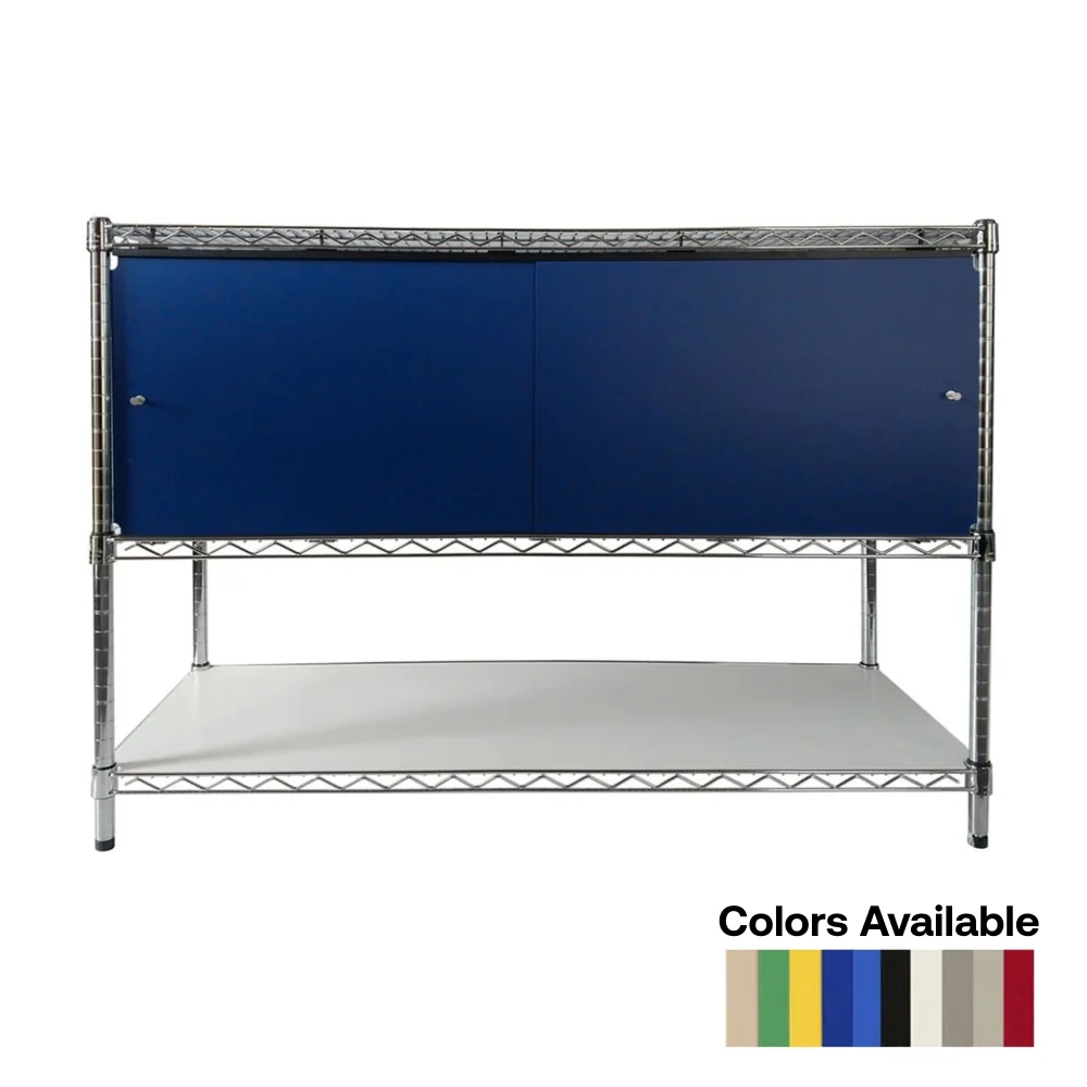 Sophisticated 24 quot d x 72 quot w x 16 quot h Sliding Door Wire Shelving Enclosures Classic