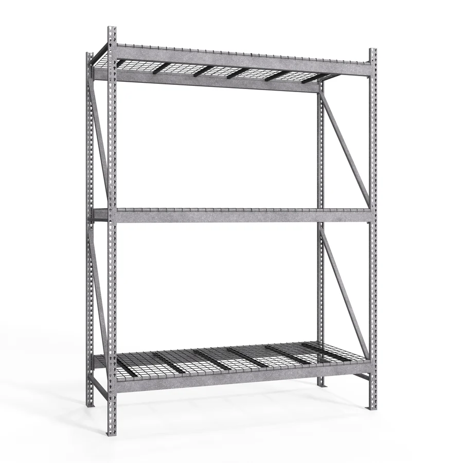 Artisan 2-Tier Galvanized Teardrop Pallet Rack Starter Units w Wire Decking - 42 quot d x 144 quot h Quality