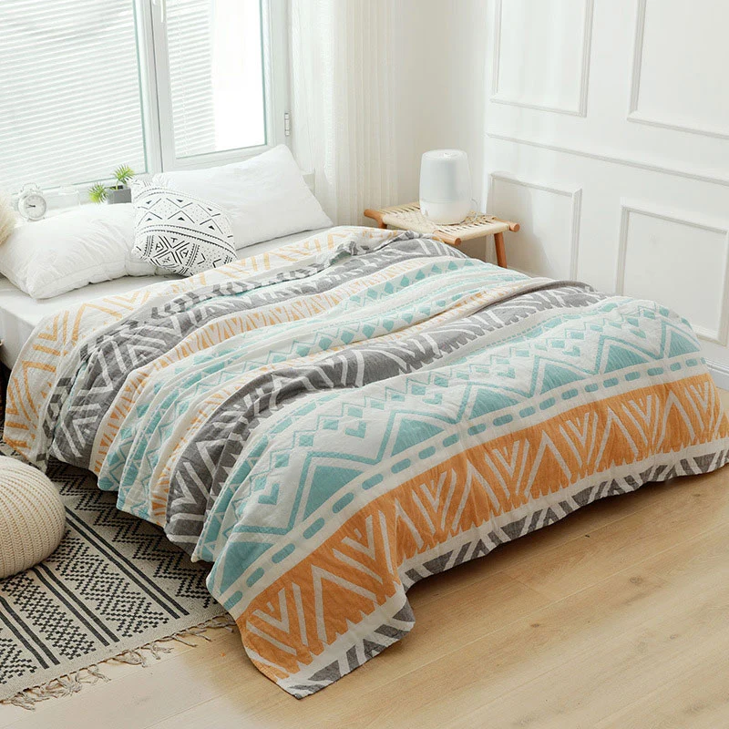 Expertly Made Ownkoti Lightweight Colorblock Cotton Bed Blanket Quilt Enhanced