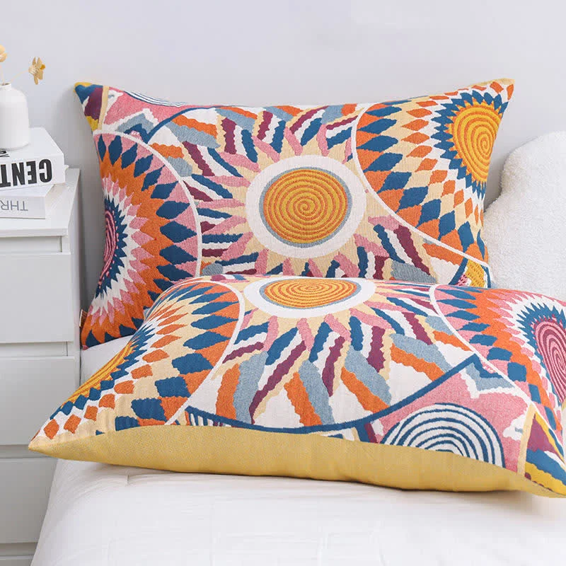 Optimized Ownkoti Nordic Sun Print Button Cotton Pillowcases 2PCS Safe