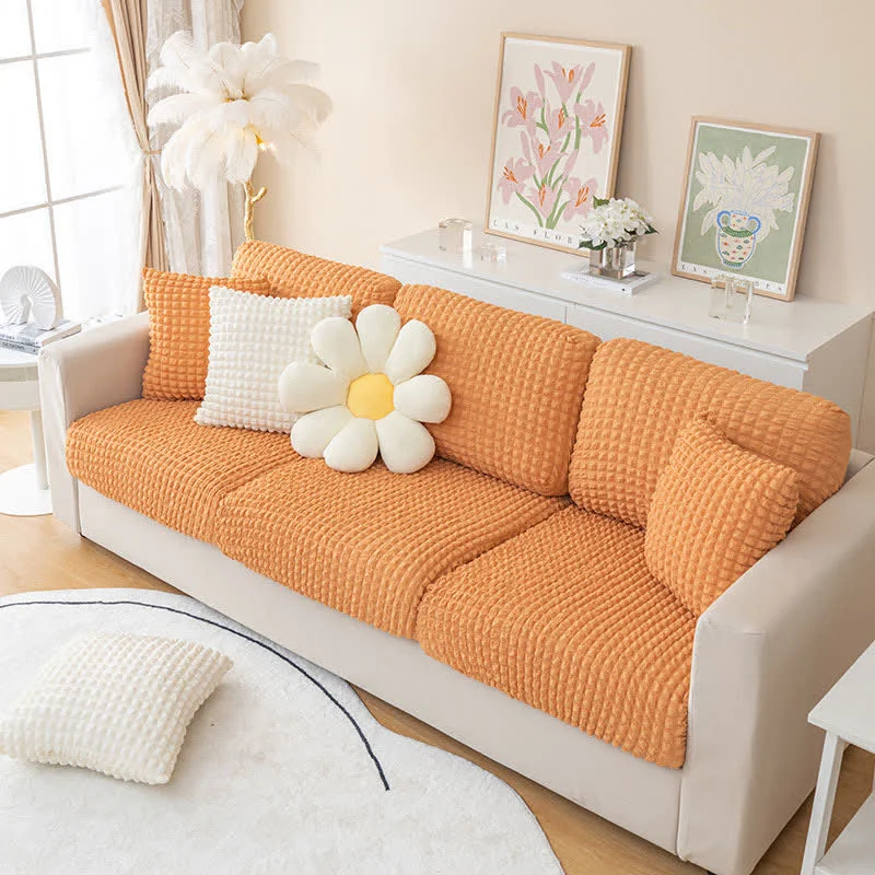 Convenient Ownkoti Seersucker Stretchable Sectional Sofa Slipcover First-Class