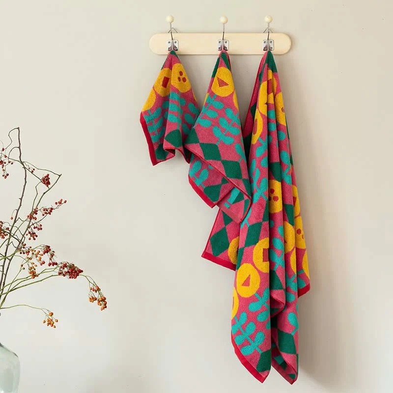 Exclusive Ownkoti Stylish Flower Print Combed Cotton Towel Certified