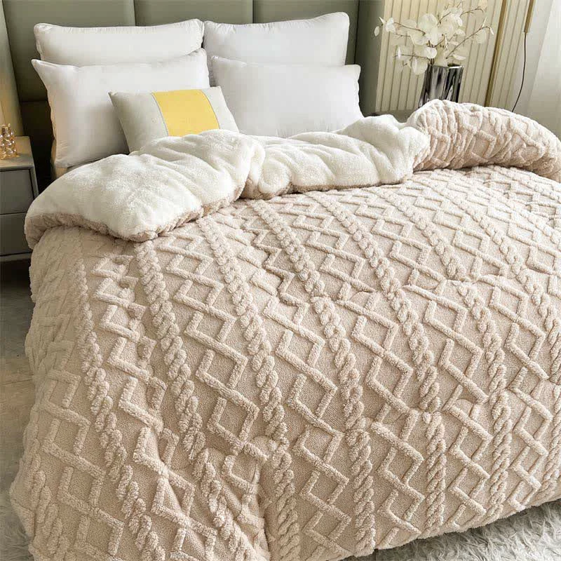 Official Ownkoti Jacquard Solid Color Comfy Fluffy Blanket Contemporary