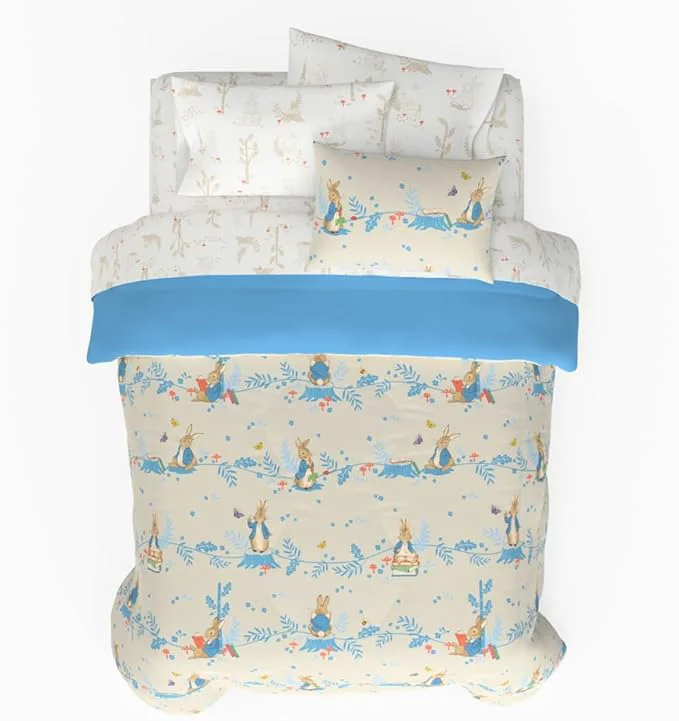 Eco-Friendly Peter Rabbit Easter Kids Bedding Super Soft amp Cozy Reverisble Microfiber Comforter and Sheet Set with Sham 7 Piece Queen Size ly Licensed Product by Franco Prestigious