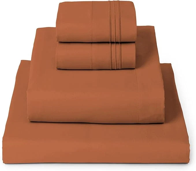 Fast Mellanni Full Sheets Set - 4 PC Iconic Collection Bedding - Hotel Luxury Extra Soft Cooling Bed Sheets - Wrinkle Fade Stain Resistant Full Terracotta Elite