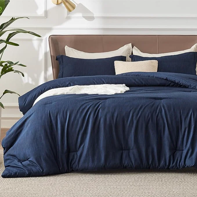Original Design Bedsure Full Comforter Set - Navy Soft Bedding for All Seasons Cationic Dyed Bed Set 3 Pieces 1 Full Size Comforter 82 quot x86 quot and 2 Pillow Shams 20 quot x26 quot 2 quot Safe
