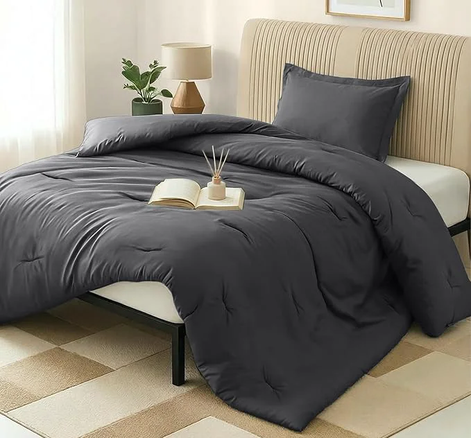Selected Twin Comforter Set 2 Piece Grey by Utopia Bedding Comforters Twin Size Bedding Comforters Sets Down Soft Bed Set 1 Comforter 64 x 88 inches 1 Pillow Shams 20 x 26 inches quot Environmentally Friendly