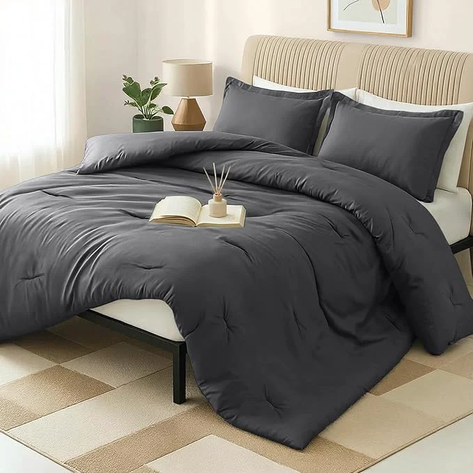 Reliable King Comforter Set 3 Piece Grey by Utopia Bedding Comforters King Size Bedding Comforters Sets Down Soft Bed Set 1 Comforter 90 x 102 inches 2 Pillow Shams 20 x 36 inches High-End