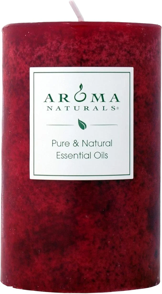 Easy-to-Use Aroma Naturals Holiday Orange Clove and Cinnamon Essential Oil Scented Pillar Professional