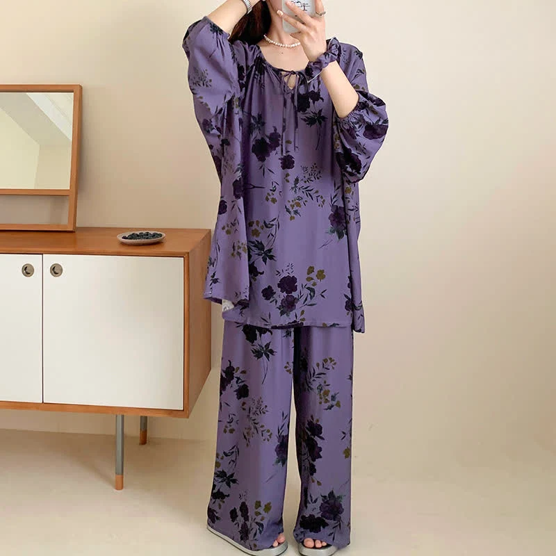 Responsible Ownkoti Plus Size Vintage Rose Nightwear Set Durable