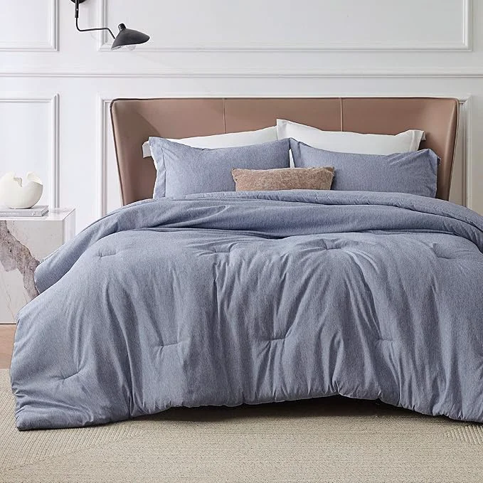 Versatile Bedsure Queen Comforter Set - Navy Blue Soft Bedding for All Seasons Cationic Dyed Bed Set 3 Pieces 1 Queen Size Comforter 90 quot x90 quot and 2 Pillow Shams 20 quot x26 quot 2 quot Minimalist