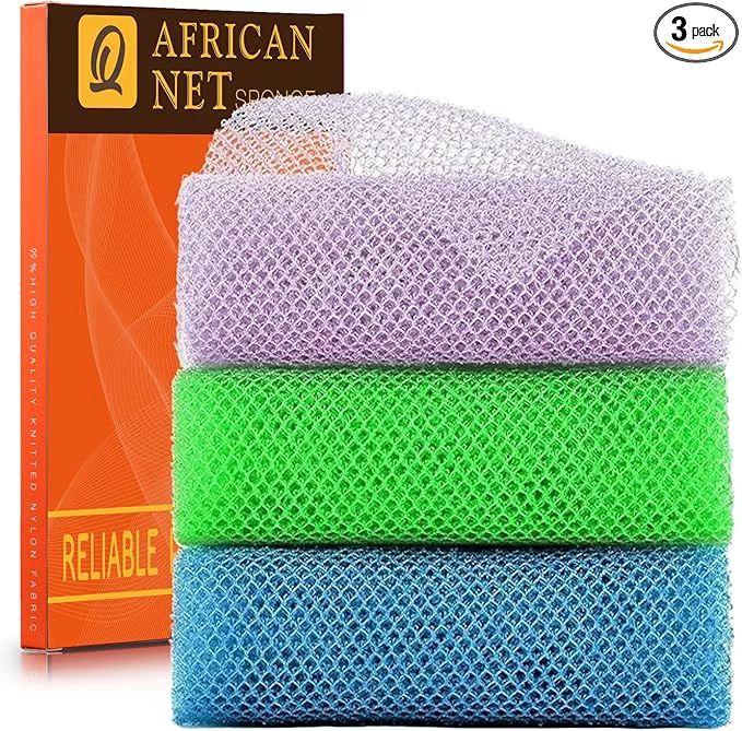 Lightweight UJFQBH 3 Pieces African exfoliating net African Net Long Net Bath Sponge Outstanding