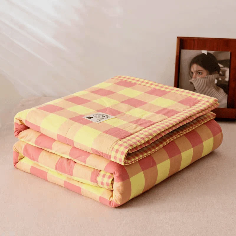 Responsible Ownkoti Yarn-dyed Plaid Pure Cotton Vintage Bedding Professional