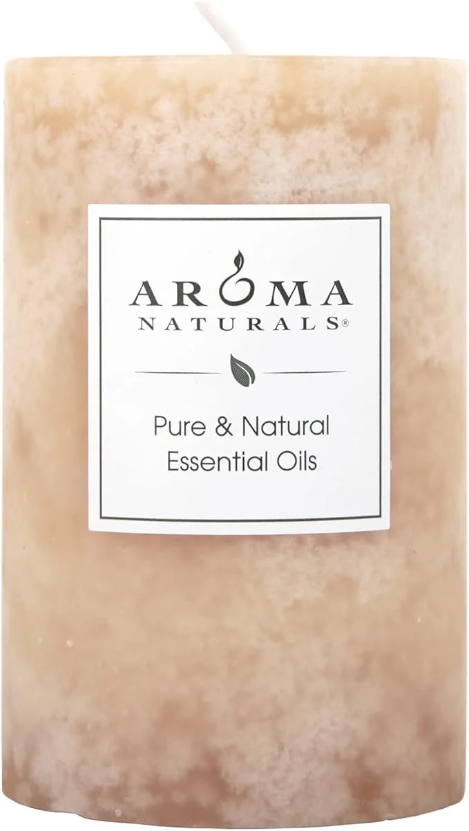 High-Quality Aroma Naturals Ginger and Clove Essential Oil Beige Scented Pillar Candle Verified