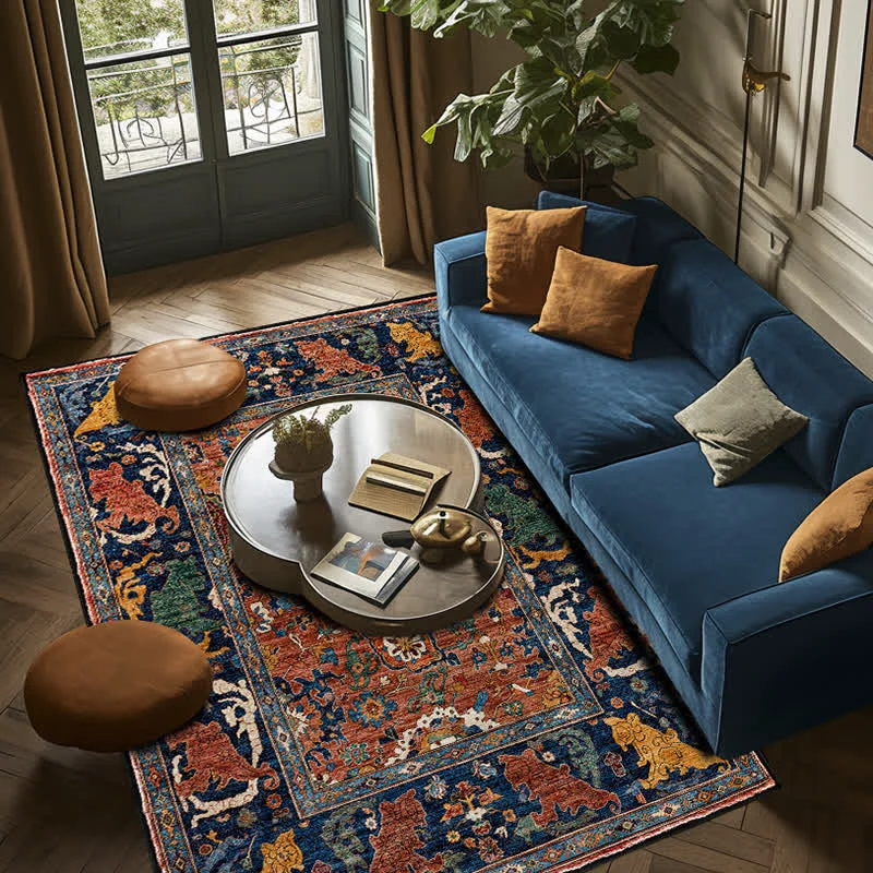 Luxury Ownkoti Vintage Ethnic Anti-slip Indoor Outdoor Rug Powerful