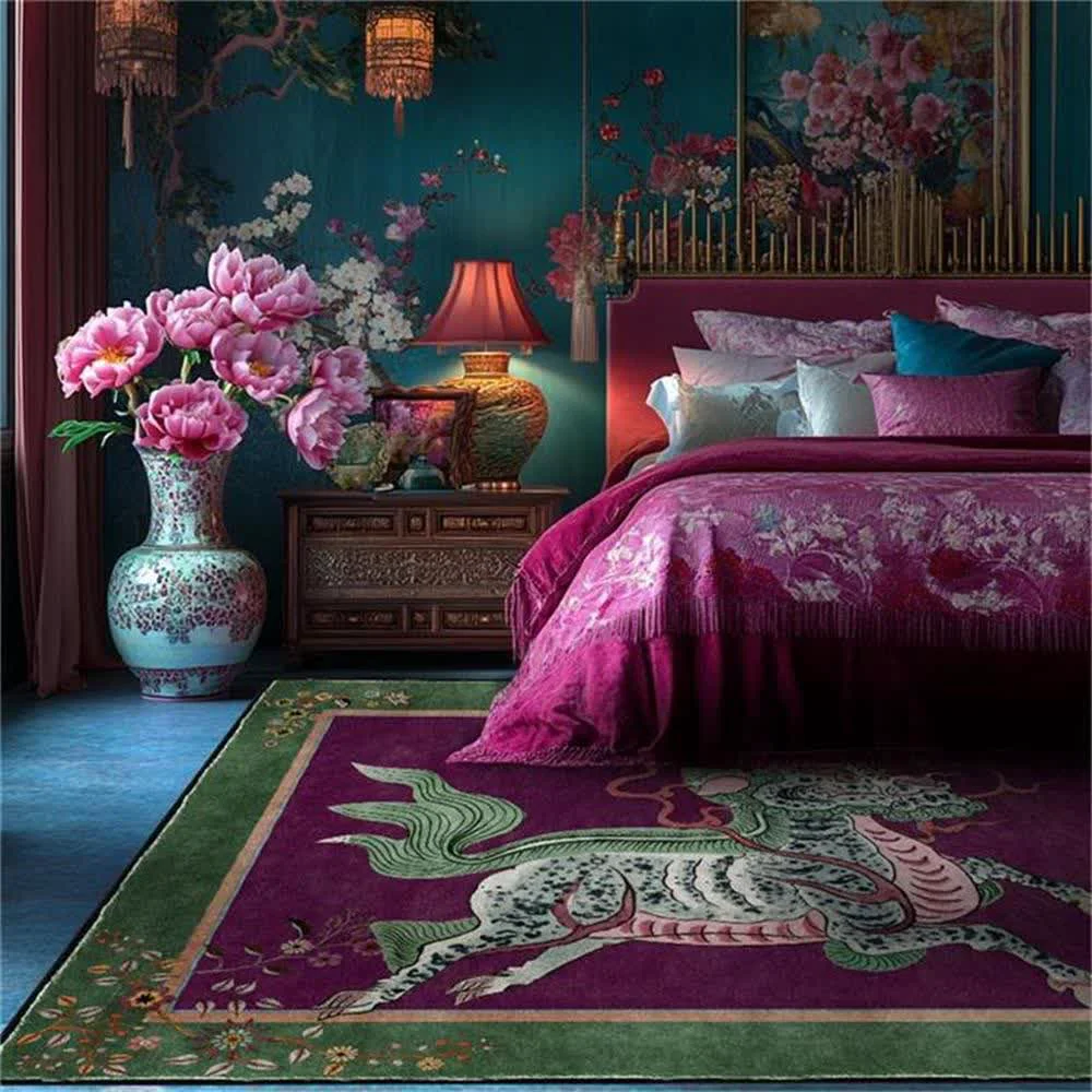 Contemporary Ownkoti Oriental Retro Kirin Washable Soft Area Rug World-Class