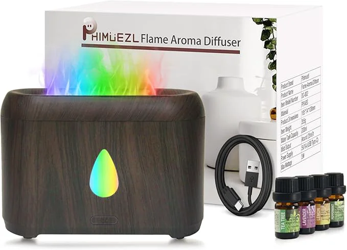 Long-Lasting Flame Diffuser for Essential Oils 200ml Ultrasonic Aroma Diffusers Authentic