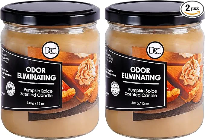 Unique Pumpkin Spice Two Pack Odor Eliminating Highly Fragranced Candle Solid