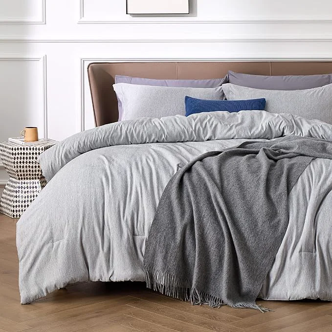 Original Bedsure King Size Comforter Set - Grey Soft Bedding for All Seasons Cationic Dyed Bed Set 3 Pieces 1 King Size Comforter 104 quot x90 quot and 2 Pillow Shams 20 quot x36 quot 2 quot Trendy