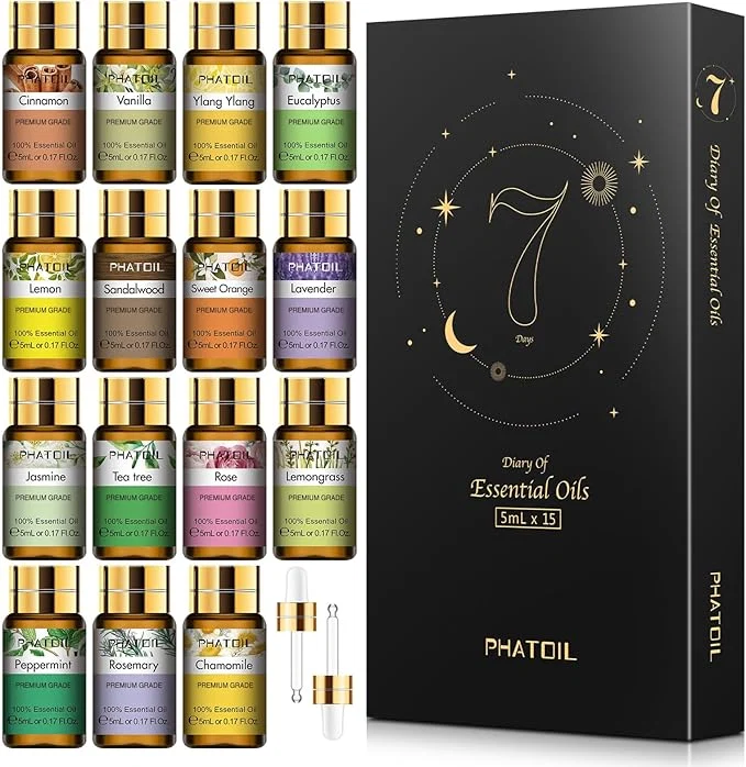 Carefully Designed PHATOIL 15PCS Essential Oils Gift Set Stylish