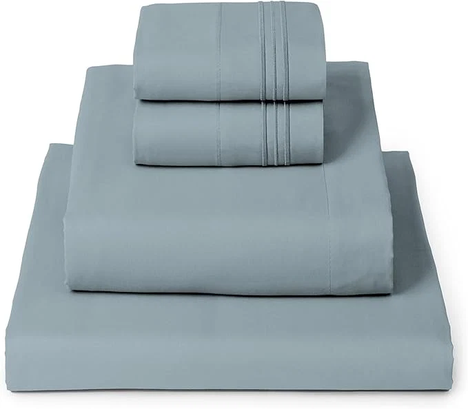 Mellanni King Sheets Set - 4 PC Iconic Collection Bedding - Hotel Luxury Extra Soft Cooling Bed Sheets - Wrinkle Fade Stain Resistant King Spa Blue Original