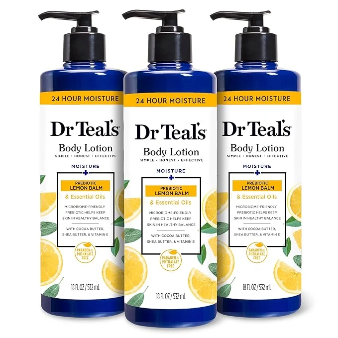 Crafted Dr Teal's Body Lotion Lemon Prebiotic Lemon Balm Essential Oils 18 fl oz Refined