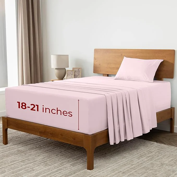 Excellent Mellanni Extra Deep Twin XL Sheets - 3 PC Iconic Collection Bedding - Hotel Luxury Ultra Soft Cooling Bed Sheets - Wrinkle Fade Stain Resistant Twin Extra Long Blush Pink Certified