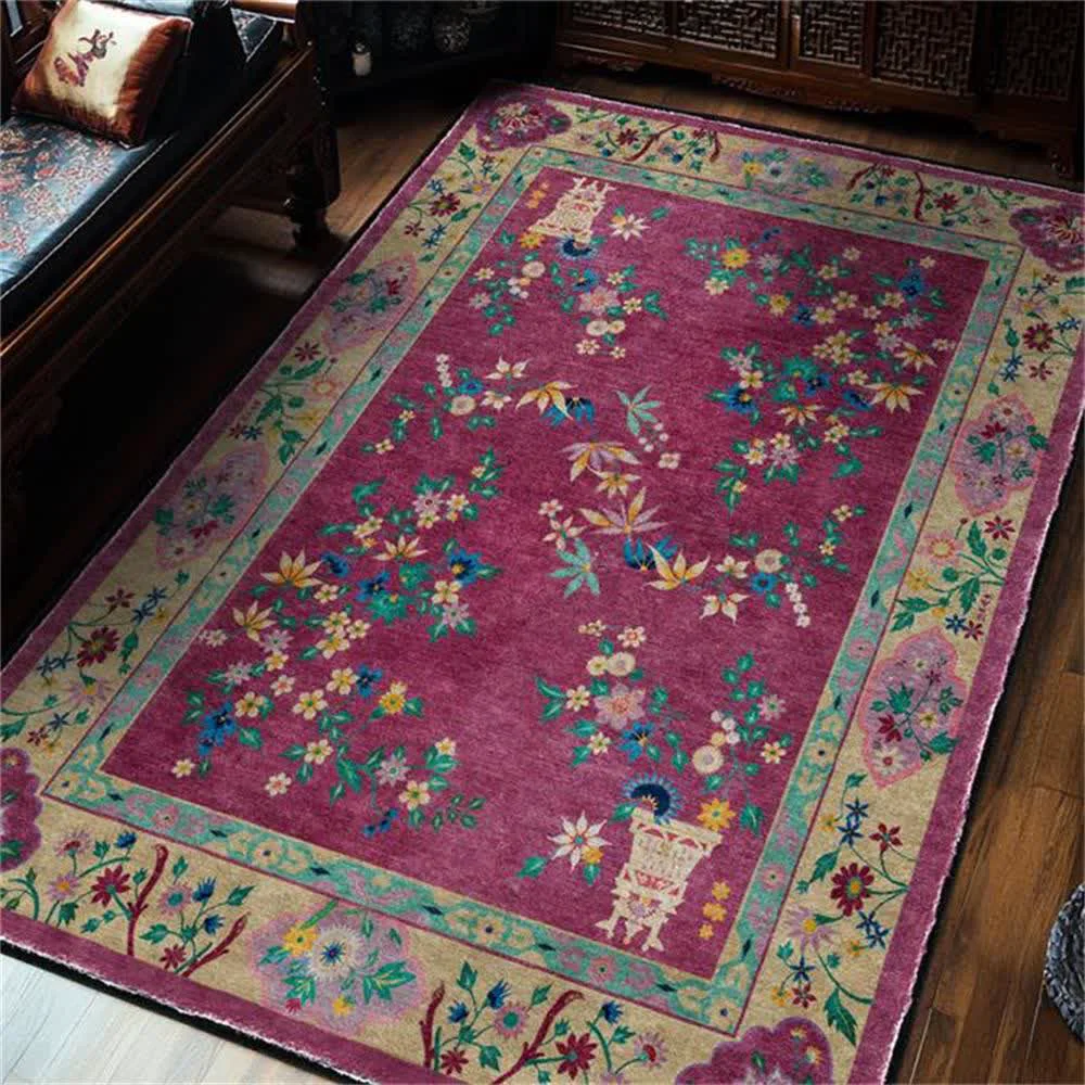 Original Design Ownkoti Retro Floral Indoor Outdoor Area Rug Professional