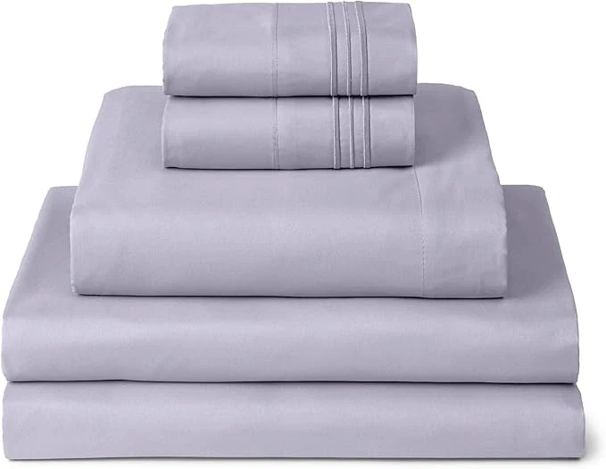 Verified Mellanni Split King Sheets Set - 5 PC Iconic Collection Bedding - Hotel Luxury Extra Soft Cooling Bed Sheets - Wrinkle Fade Stain Resistant Split King Lavender First-Class
