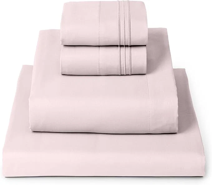 Expertly Made Mellanni Queen Sheets Set - 4 PC Iconic Collection Bedding - Hotel Luxury Extra Soft Cooling Bed Sheets - Wrinkle Fade Stain Resistant Queen Blush Pink Durable