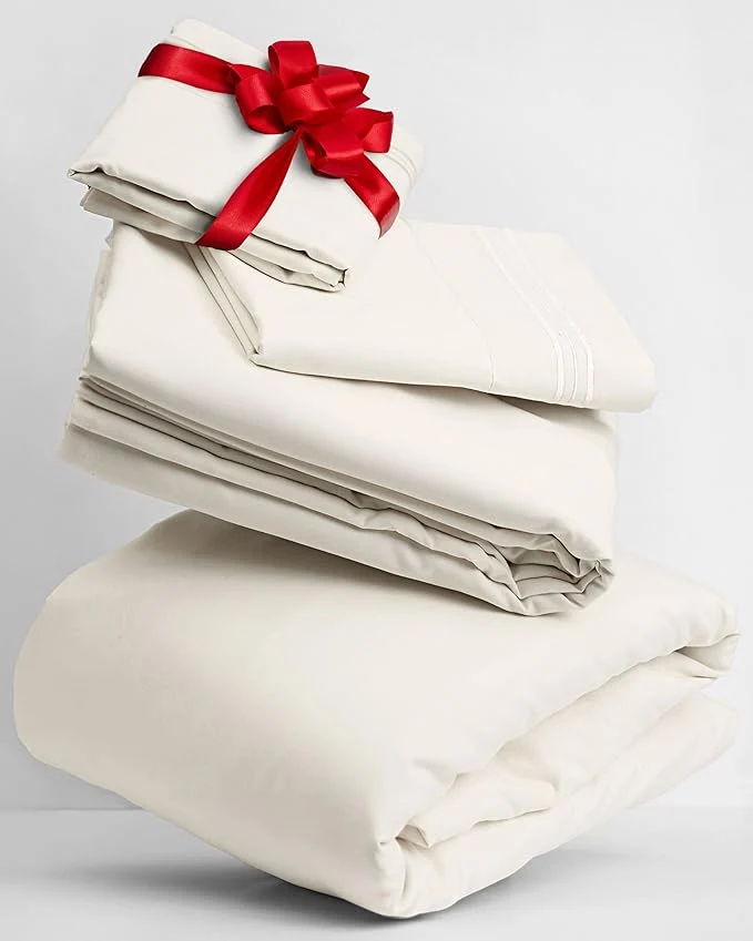 Pure Mellanni Twin XL Sheets Set - 3 PC Iconic Collection Bedding - Hotel Luxury Extra Soft Cooling Bed Sheets - Wrinkle Fade Stain Resistant Twin Extra Long Golden Ivory Effective